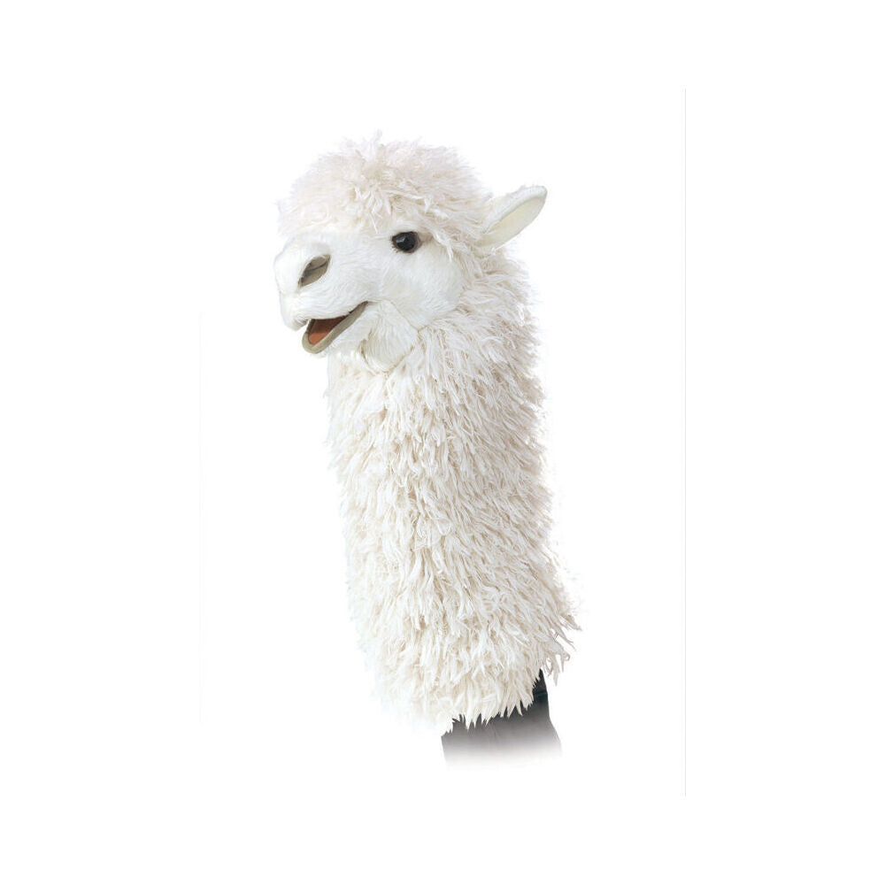 Folkmanis Alpaca Stage Hand Puppet 23x38cm Kids/Children Soft Toy White 3y+
