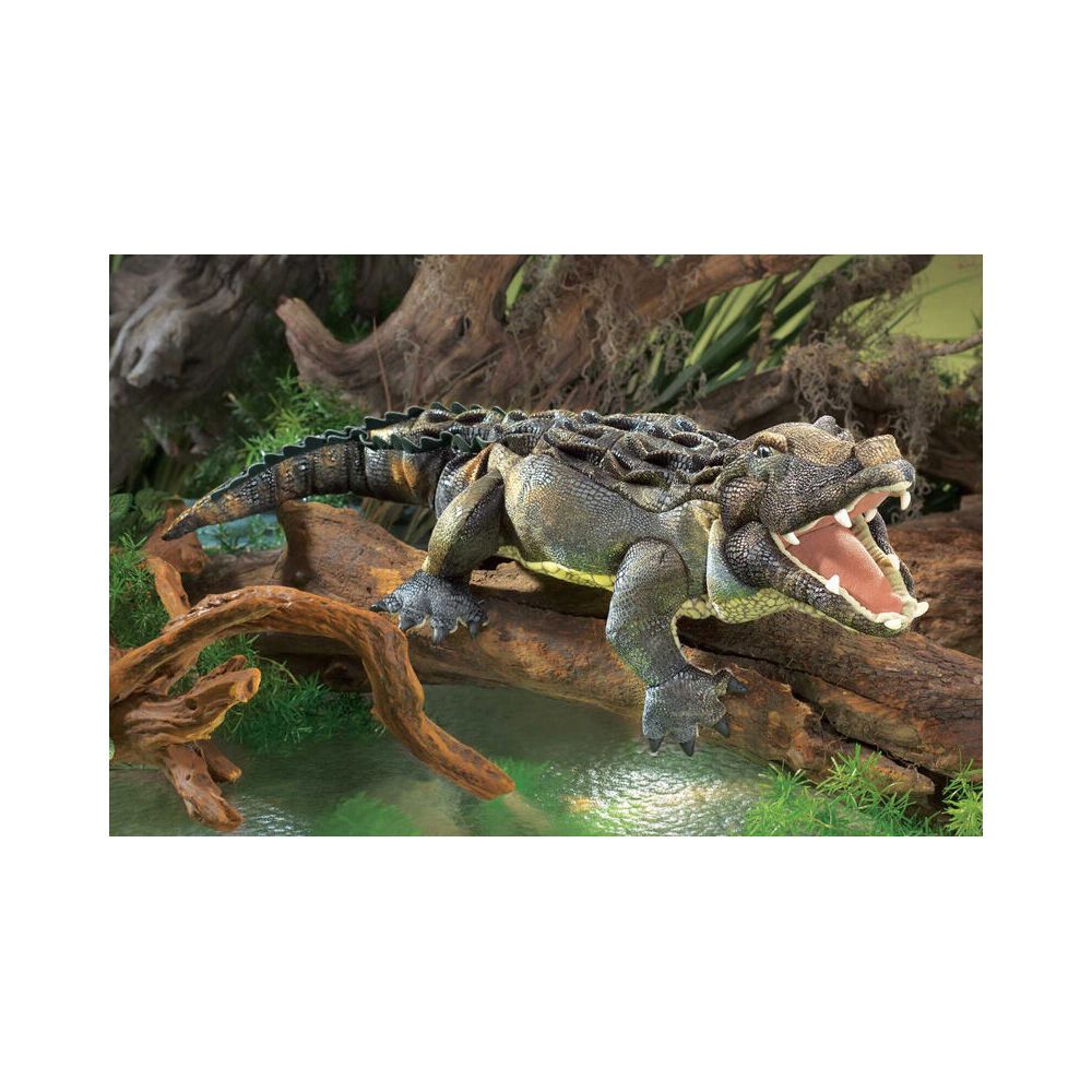 Folkmanis 3y+ Stuffed Crocodile Hand Puppet Kids Toy w/ Movable Mouth & Tail — image 3