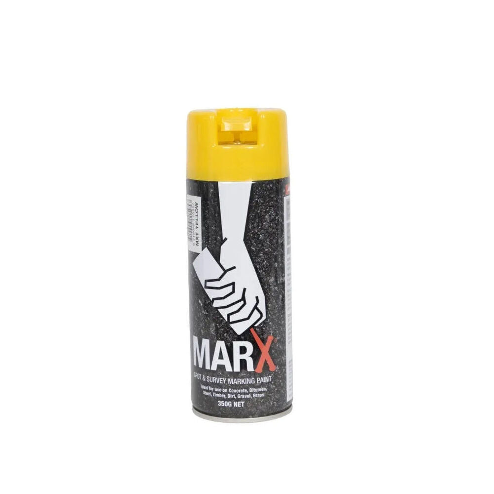 Agboss Marx Spot and Survey Construction Spray Paint Can 350g Fluro Yellow (4 Pack) — image 2