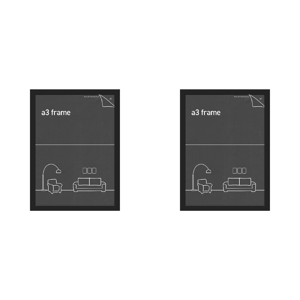 Impact Merch Classic Picture Frame Fits A3 Print 42x30cm Photo Holder Black (2 Pack)