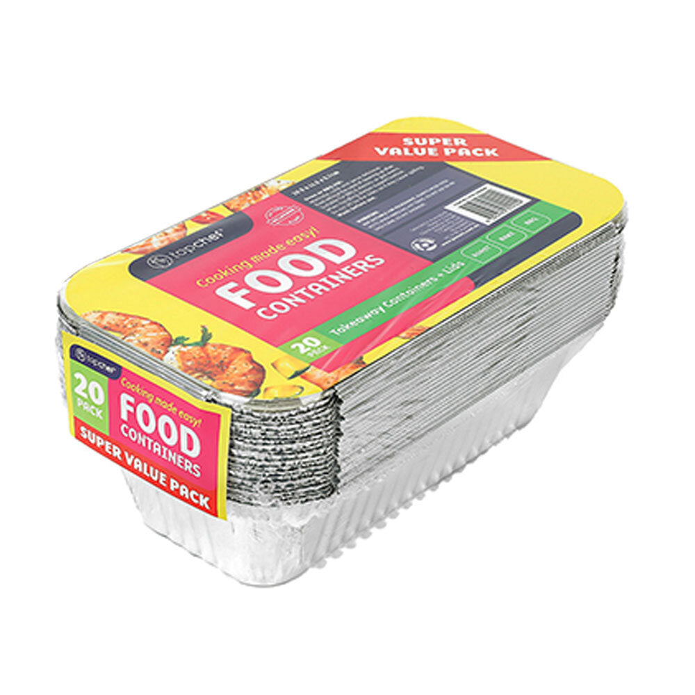 Topchef Home Kitchen Small Disposable Aluminium Foil Container With Lid (80 Pieces) — image 2