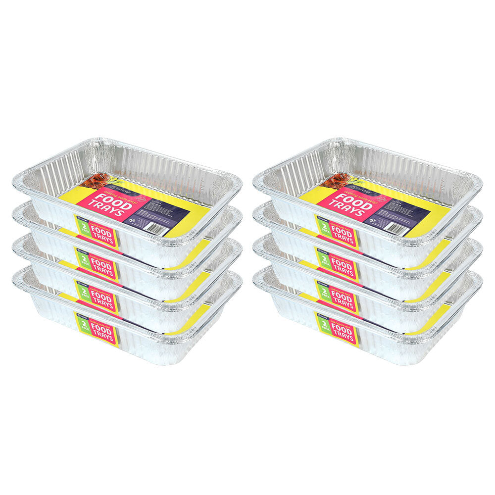Topchef Home Kitchen Medium Rect Disposable Aluminium Foil Barbecue Tray (16 Pieces)