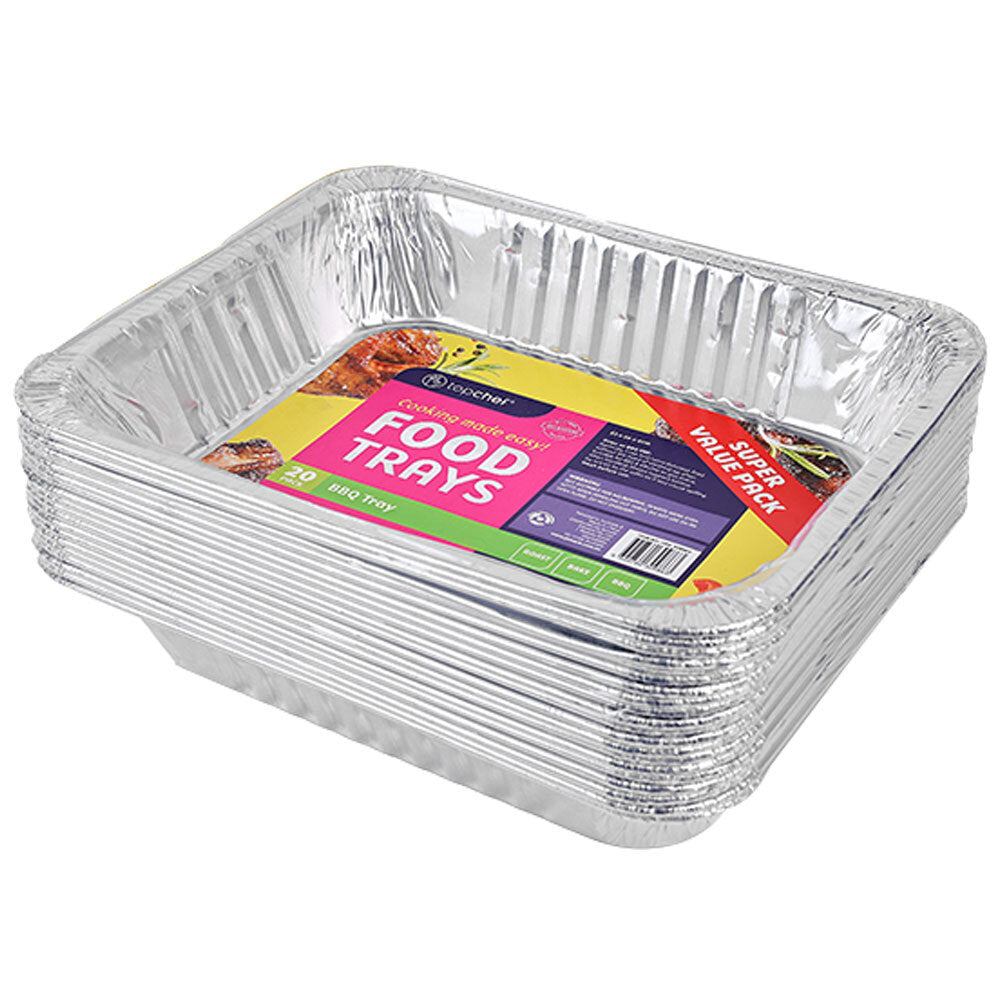 Topchef Home Kitchen Large Disposable Aluminium Foil Barbecue Tray (40 Pieces) — image 2