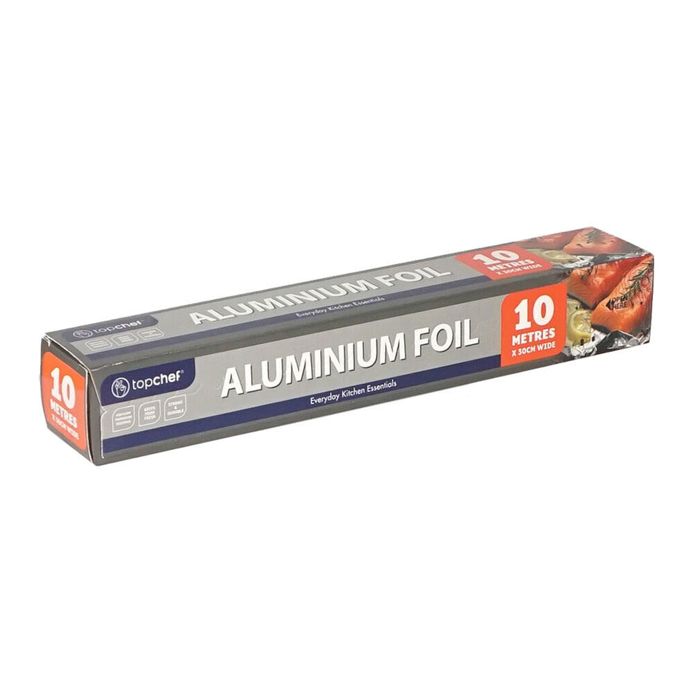 Topchef Aluminum Foil Home/Kitchen Food Wrapper Roll Disposable Sealer 10m (6 Pack) — image 2