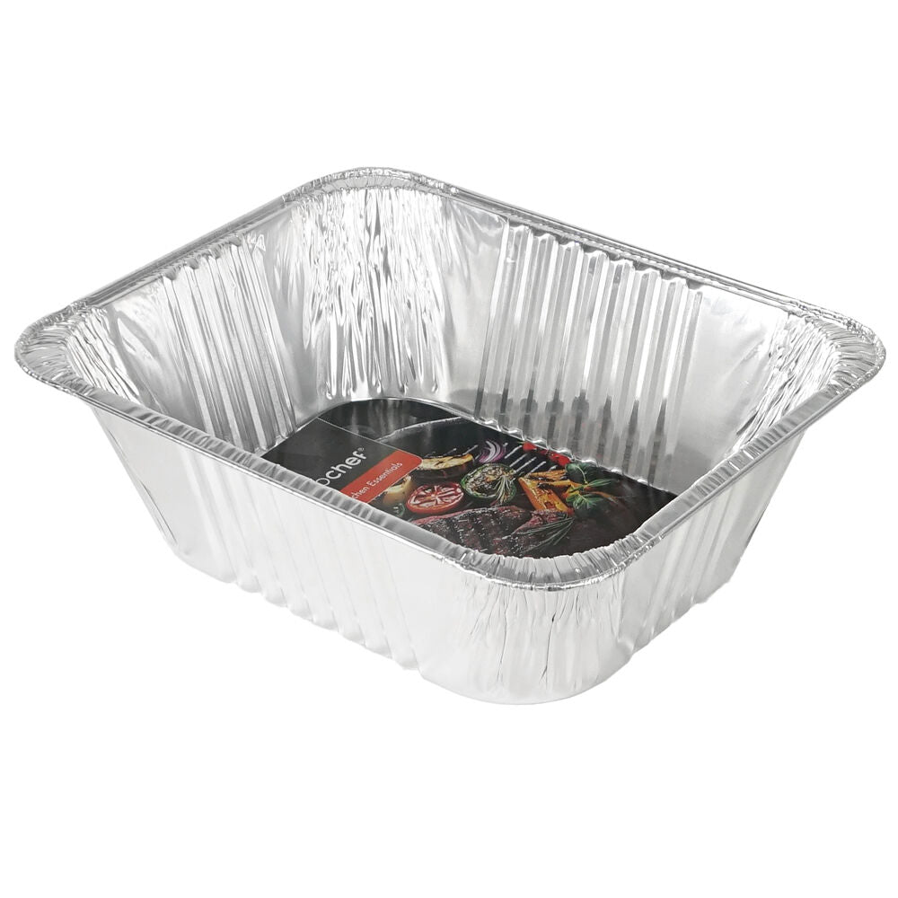 Topchef Large Rectangle Deep Aluminium Foil BBQ Food Serving Tray 32x26cm