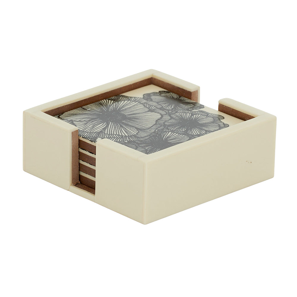 Coast to Coast Home 10cm Square Flower Cup/Mug Coasters Floret Resin w/Box (4 Pieces)