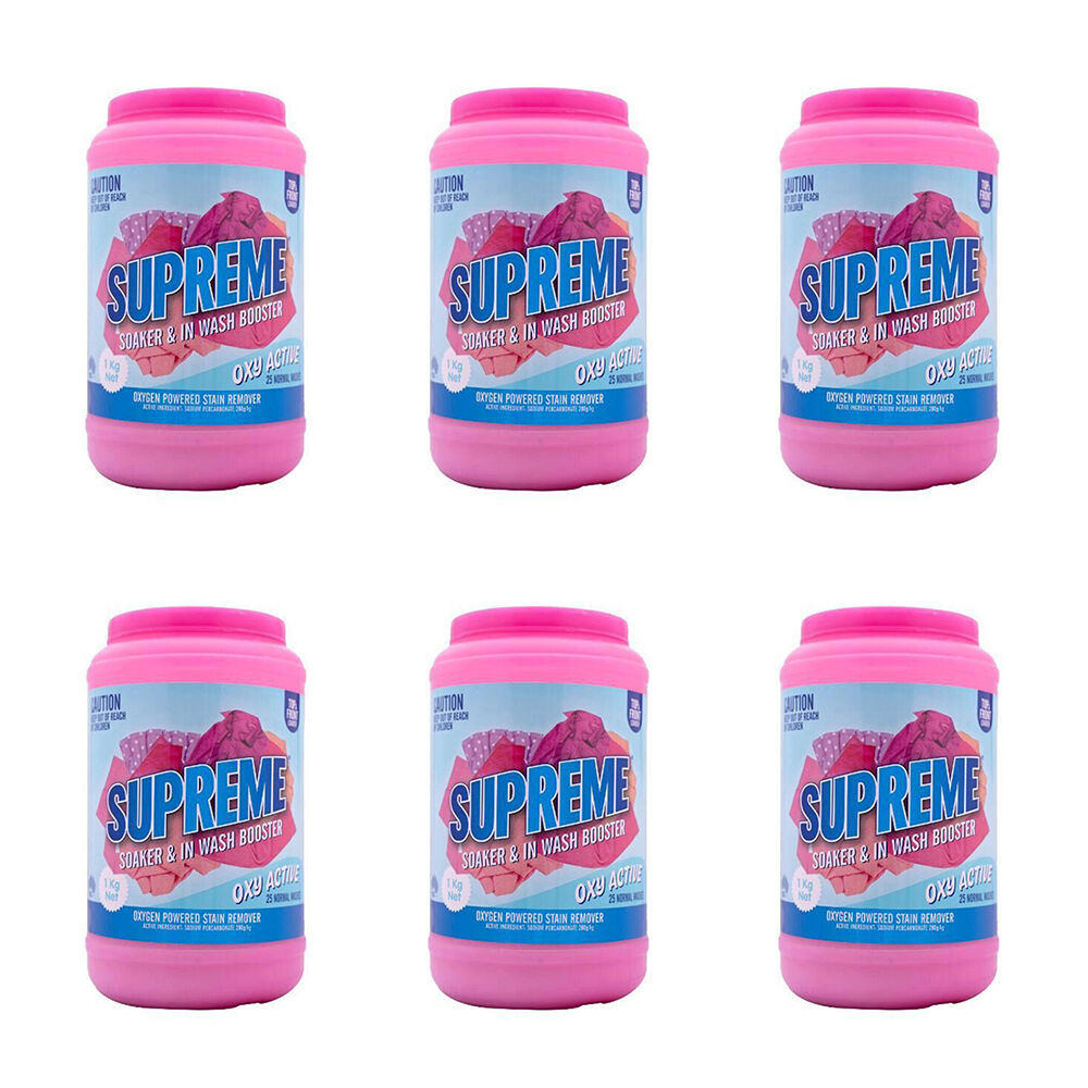 Supreme Oxy Active Oxygen Stain Remover Cleaner Laundry Booster Formula 1kg (6 Pack)