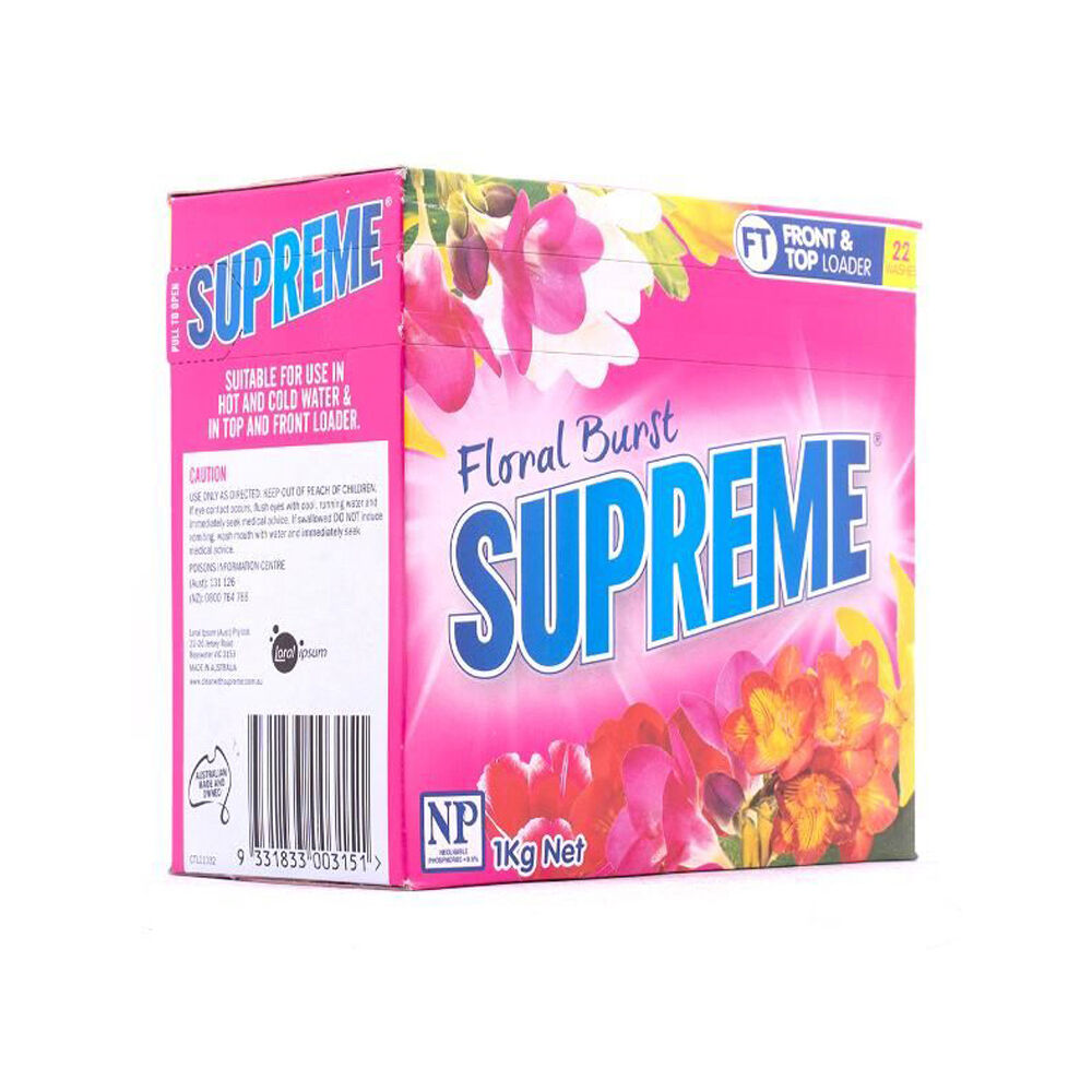 Supreme Floral Burst Laundry Washing Powder Detergent Stain Remover 1kg — image 2