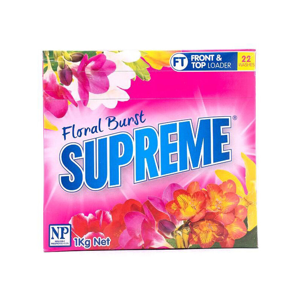Supreme Floral Burst Laundry Washing Powder Detergent Stain Remover 1kg (8 Pack) — image 2