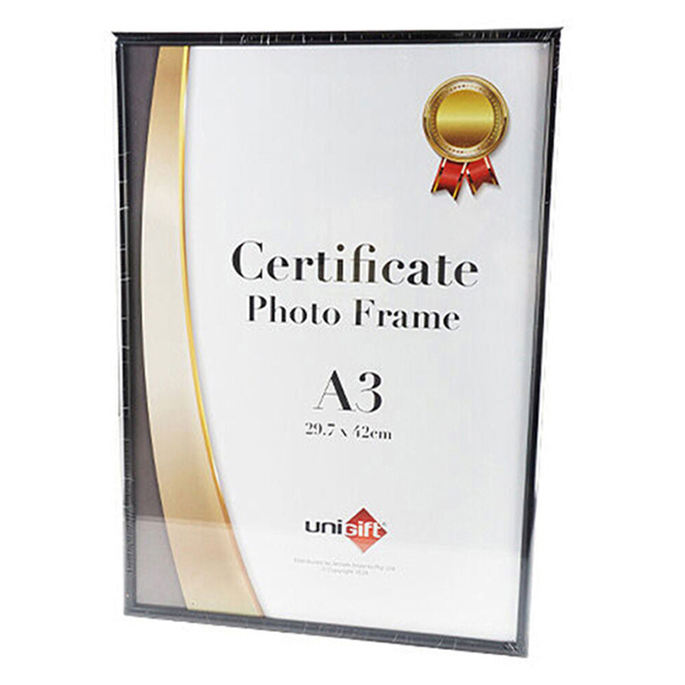 Unigift Slim Certificate Glass Picture Photo Frame A3 29.7x42cm Black (3 Pack) — image 2