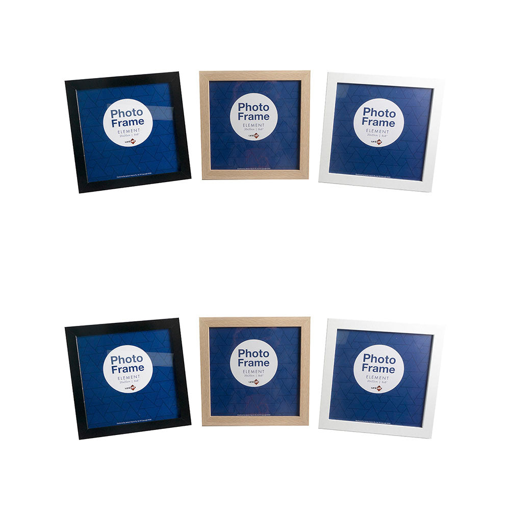 Unigift Element 20x20cm MDF/Glass Picture/Photo Frame Wall Hanging Assorted (6 Pack)
