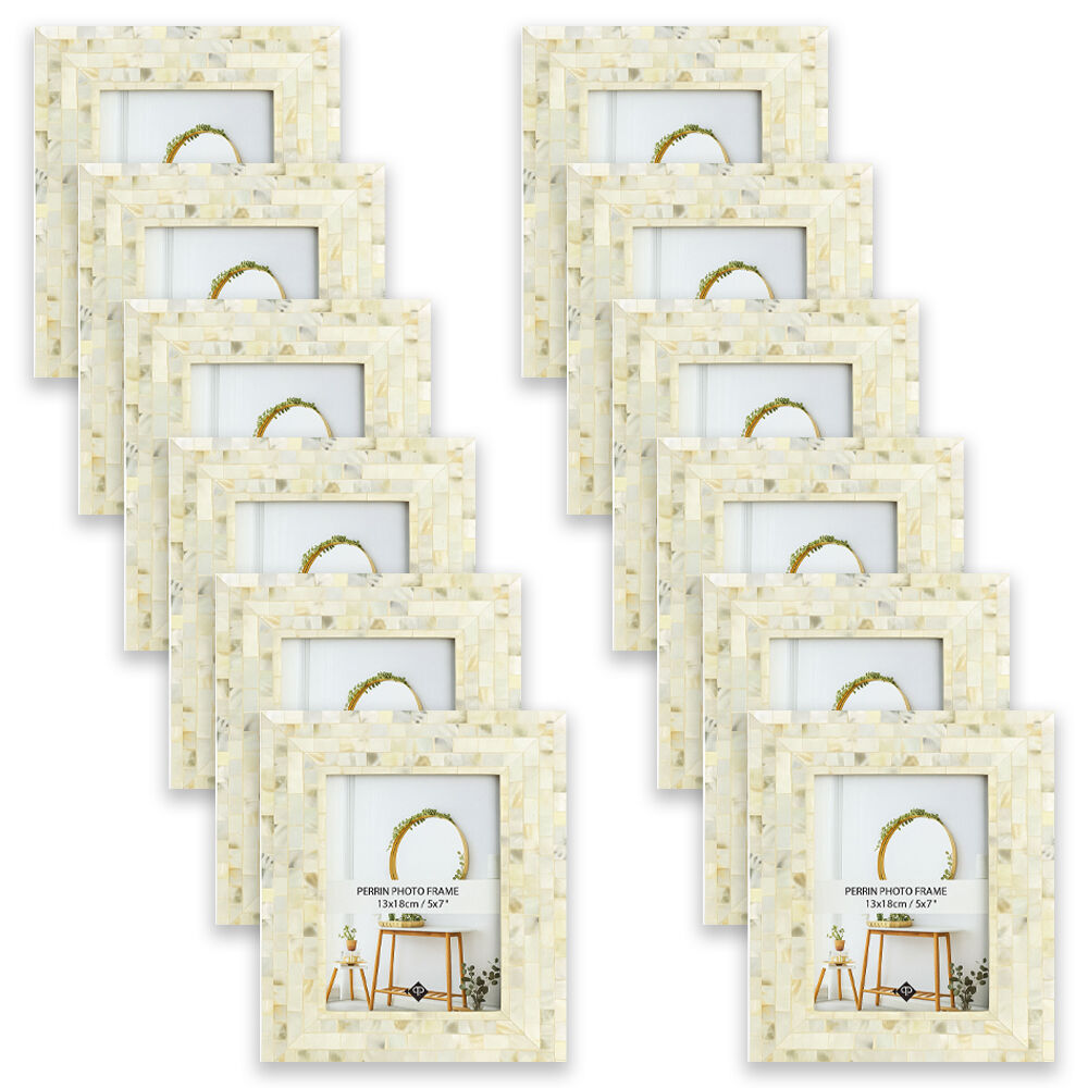 Unigift Perini Home Decor Glass Picture Photo Frame 20x25cm Pearl (12 Pack)