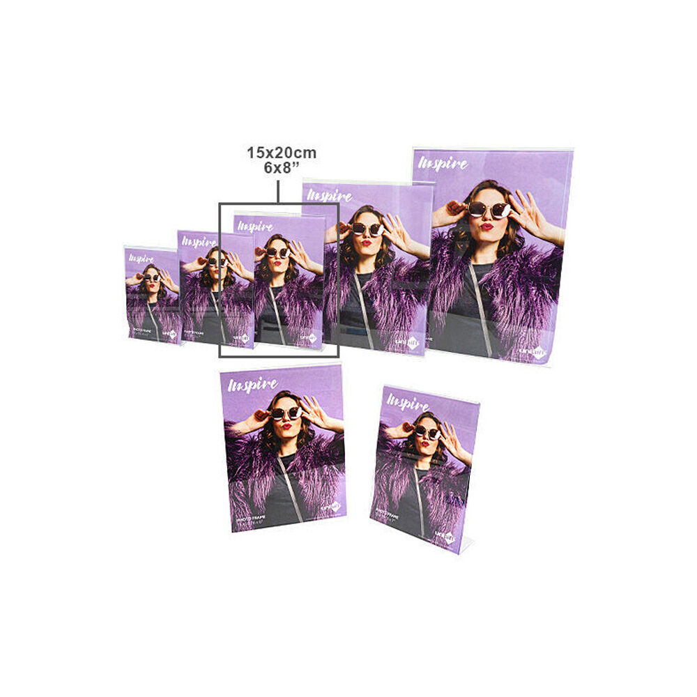 Unigift 15x20cm Clear Inspire Vertical Standing Picture Photo Frame — image 2