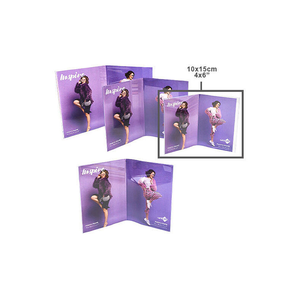 Unigift Inspire Vertical Double Picture Photo Frame 10x15cm Clear (12 Pack) — image 3