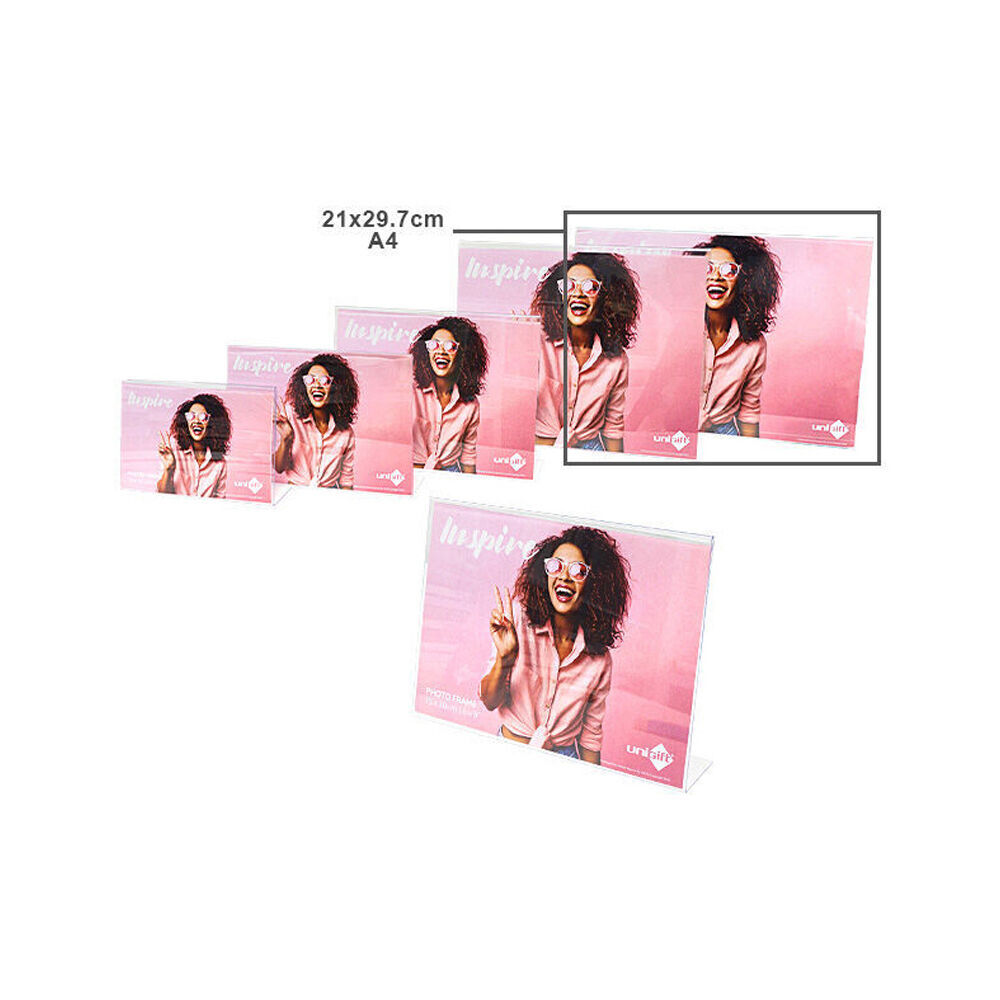 Unigift Inspire Horizontal Standing Picture Photo Frame A4 21x29.7cm Clear (12 Pack) — image 3