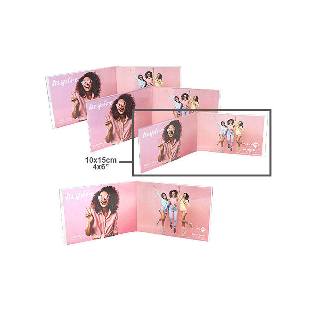 Unigift Inspire Horizontal Double Picture Photo Frame 10x15cm Clear (6 Pack) — image 3