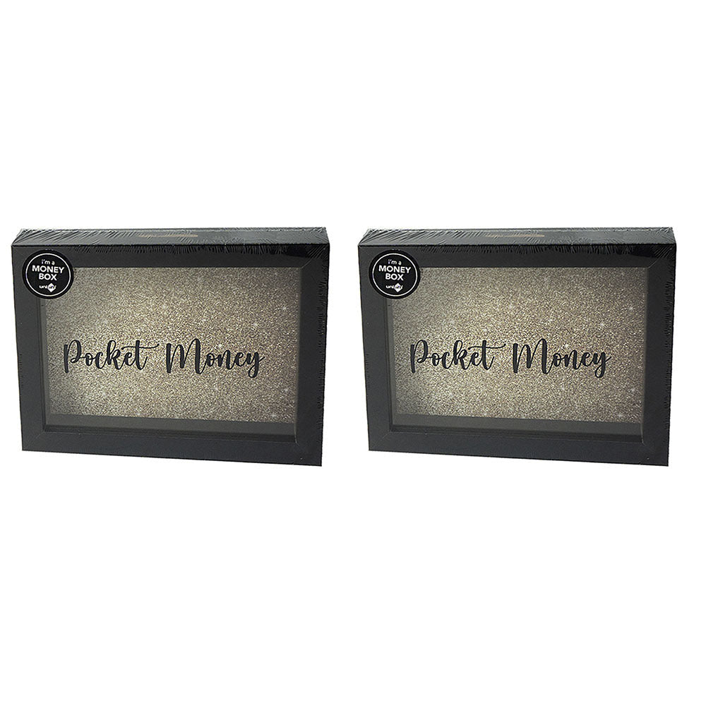 Unigift Money Box 15X20cm Assorted Colours/Prints Home/Bedroom Decor (2 Pack)