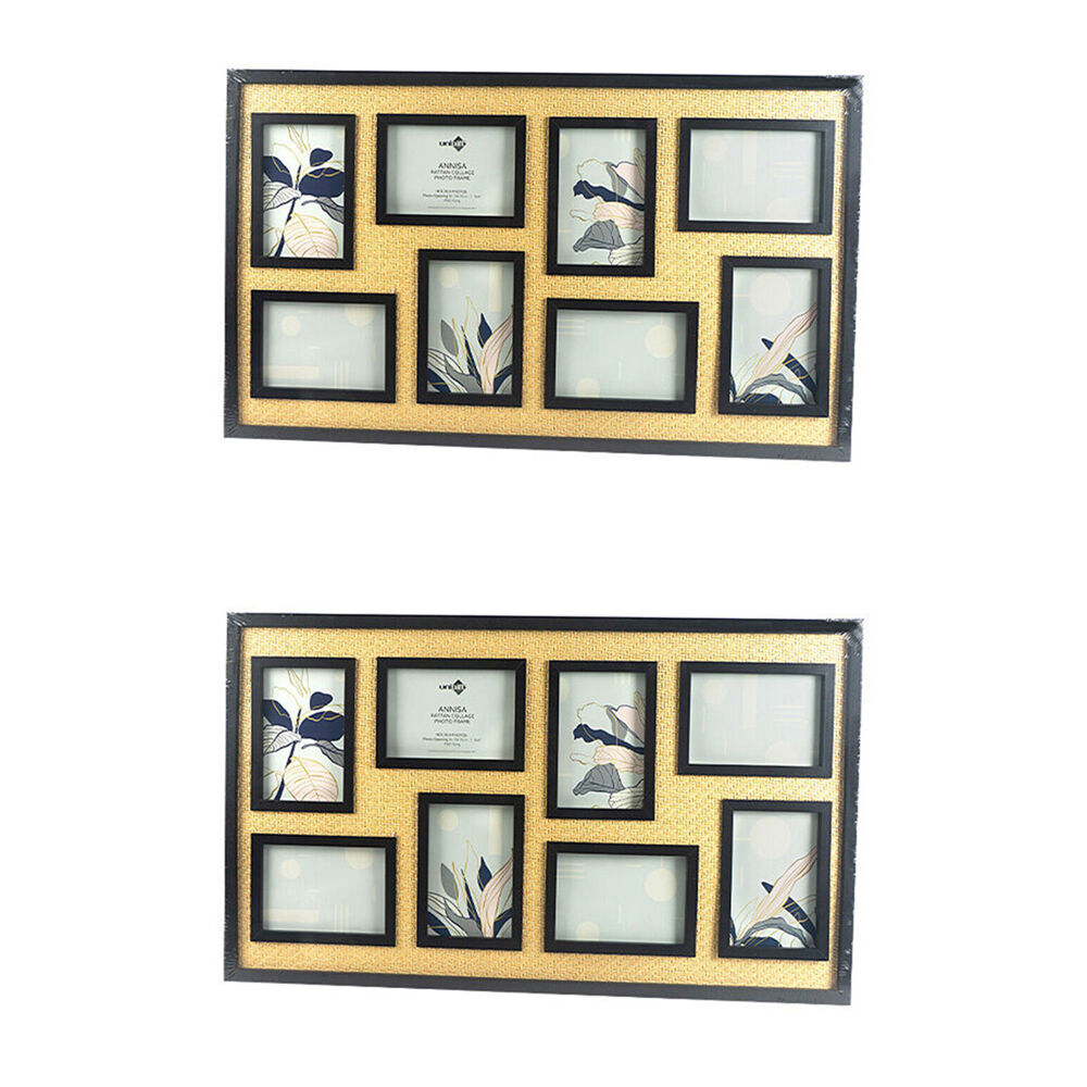 Unigift Annisa Rattan Wooden/Glass Picture Photo Frame 10x15cm Black&Natural (2 Pack)
