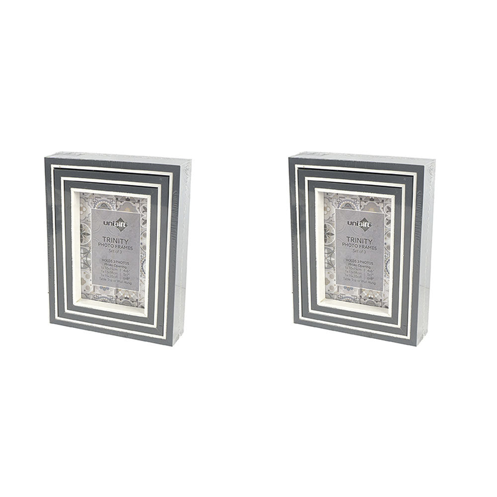 Unigift Trinity 10X15cm Photo Frame Grey And White (6 Pieces)