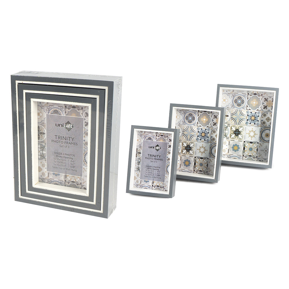 Unigift Trinity 10X15cm Photo Frame Grey And White (6 Pieces) — image 3