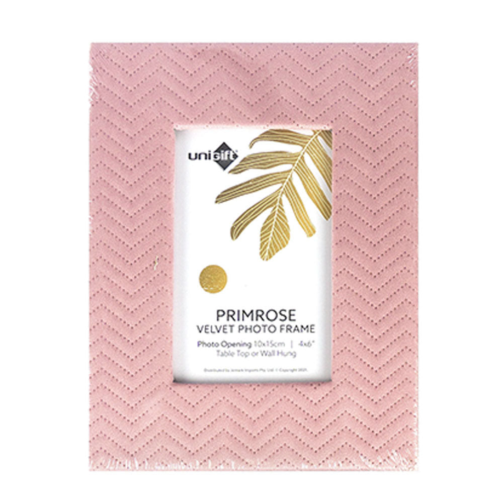 Unigift Primrose Velvet Edge Photo Frame Assorted Colours Home Decor — 10x15cm