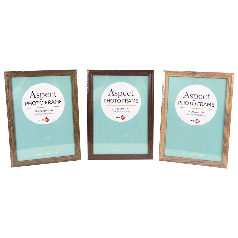 Unigift Aspect MDF/Glass A4 Picture/Photo Frame Wall Hanging/Stand Display Asst — image 2