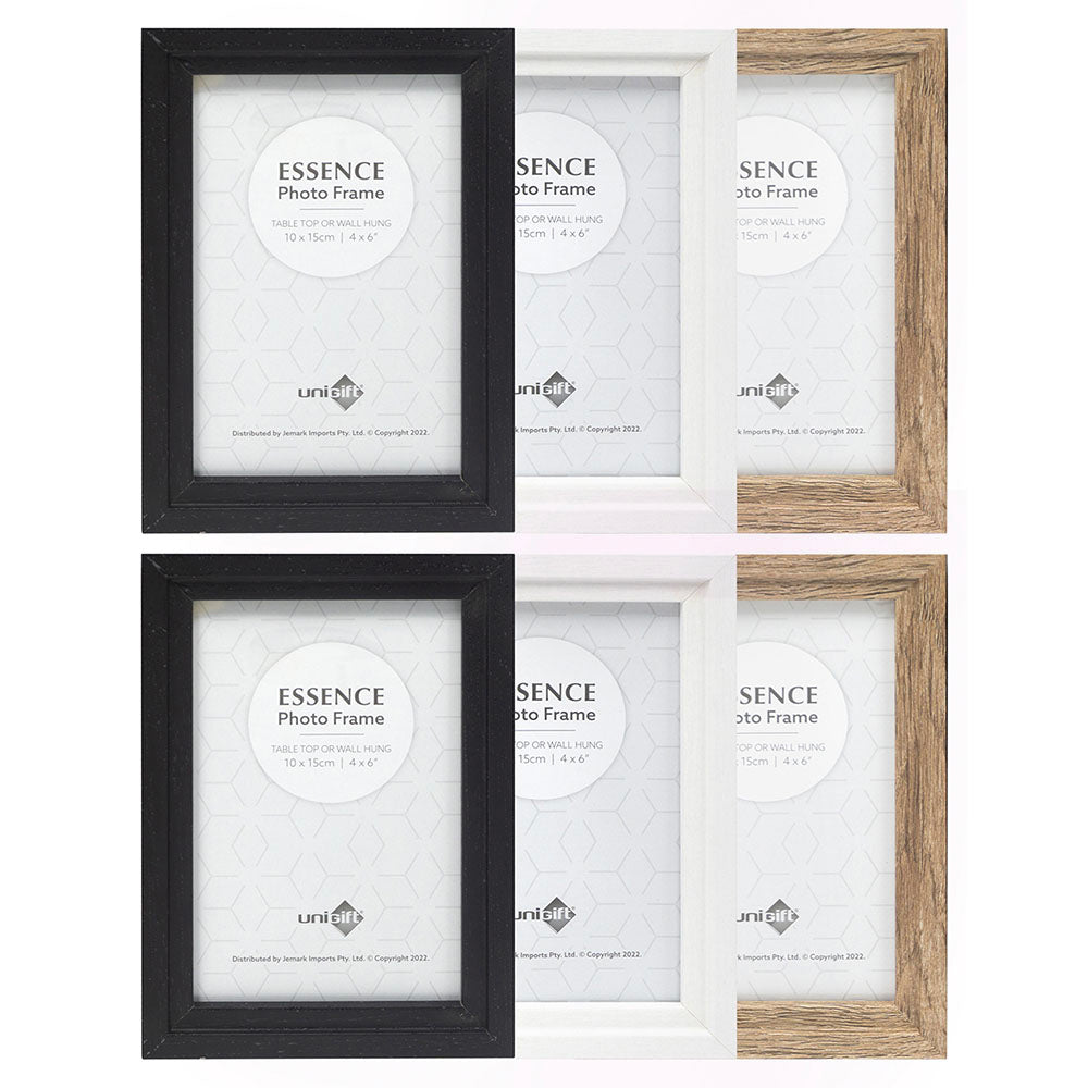 Unigift Essence 10x15cm MDF/Glass Picture/Photo Frame Wall Hanging Assorted (6 Pack)