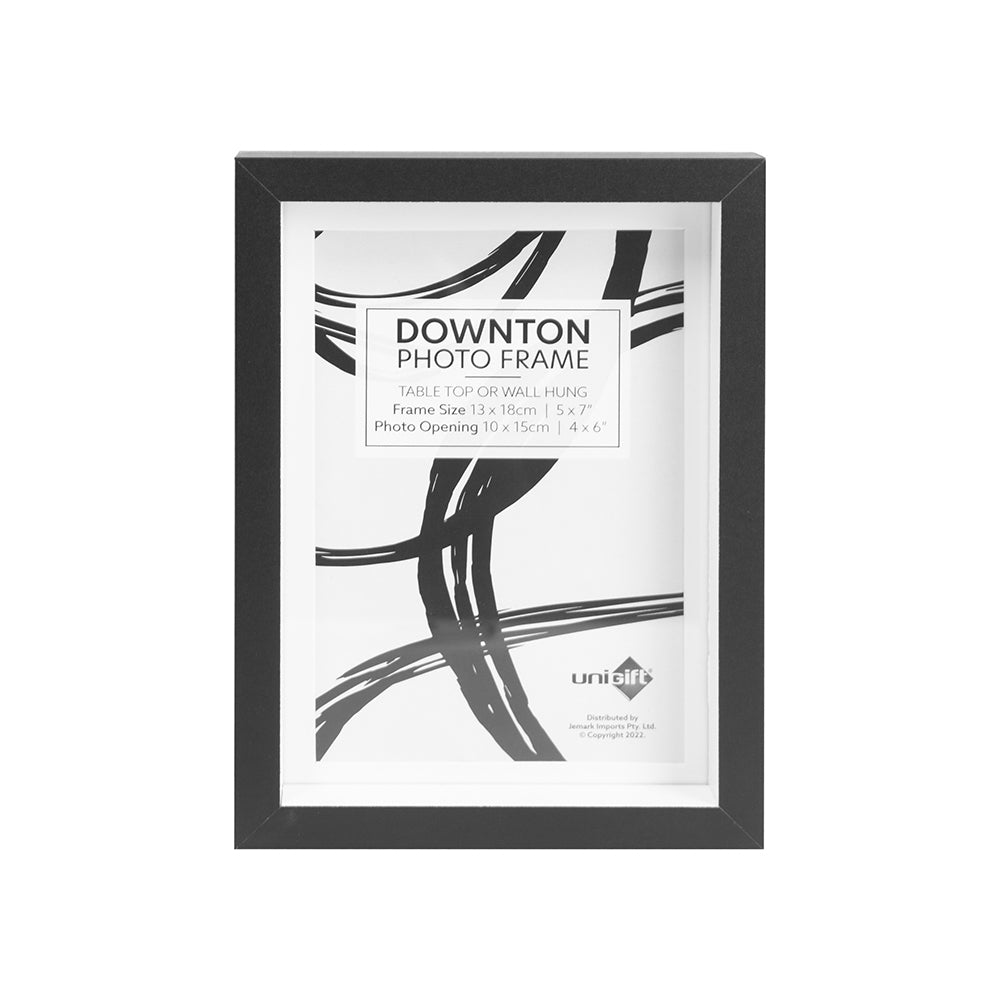 Unigift Downton 13x18cm MDF/Glass Matt Picture/Photo Frame Wall Hanging — Black