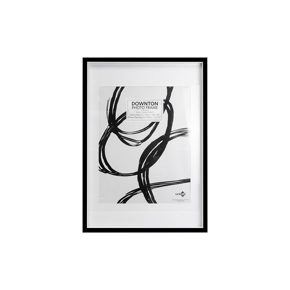 Unigift Downton 50x70cm MDF/Perspex Matt Picture/Photo Frame Wall Hanging Black