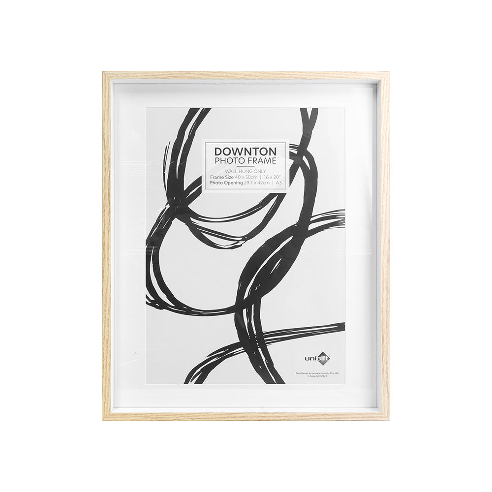 Unigift Downton 40x50cm MDF/Glass Matt Picture Frame - Natural (2 Pack)
