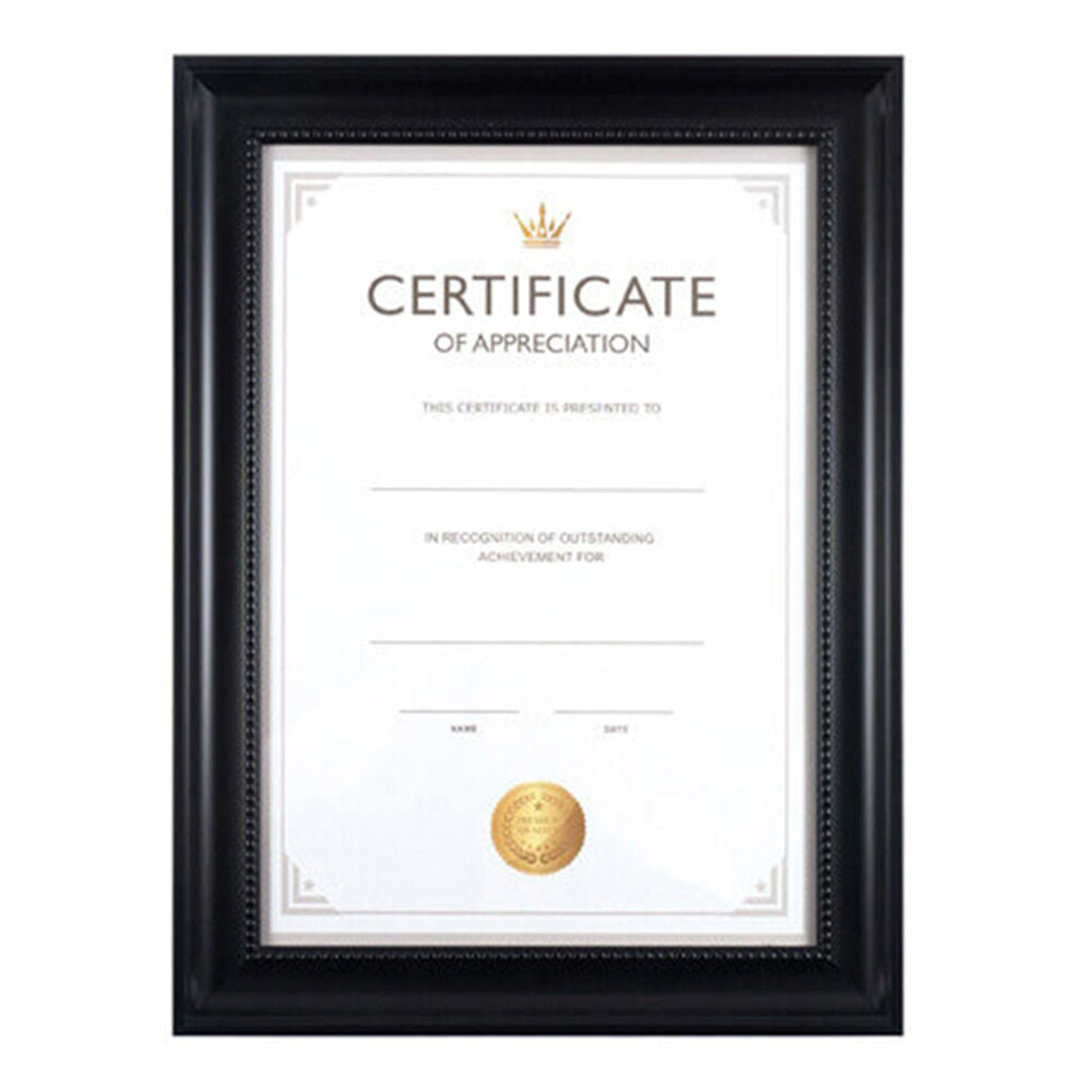 Unigift Juliet Certificate Raised Dots Border Picture Photo Frame A4 Black (12 Pack) — image 2