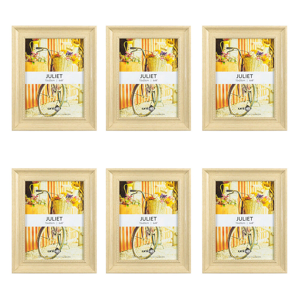 Unigift Juliet Raised Dots Border Picture Photo Frame 15x20cm Natural (6 Pack)