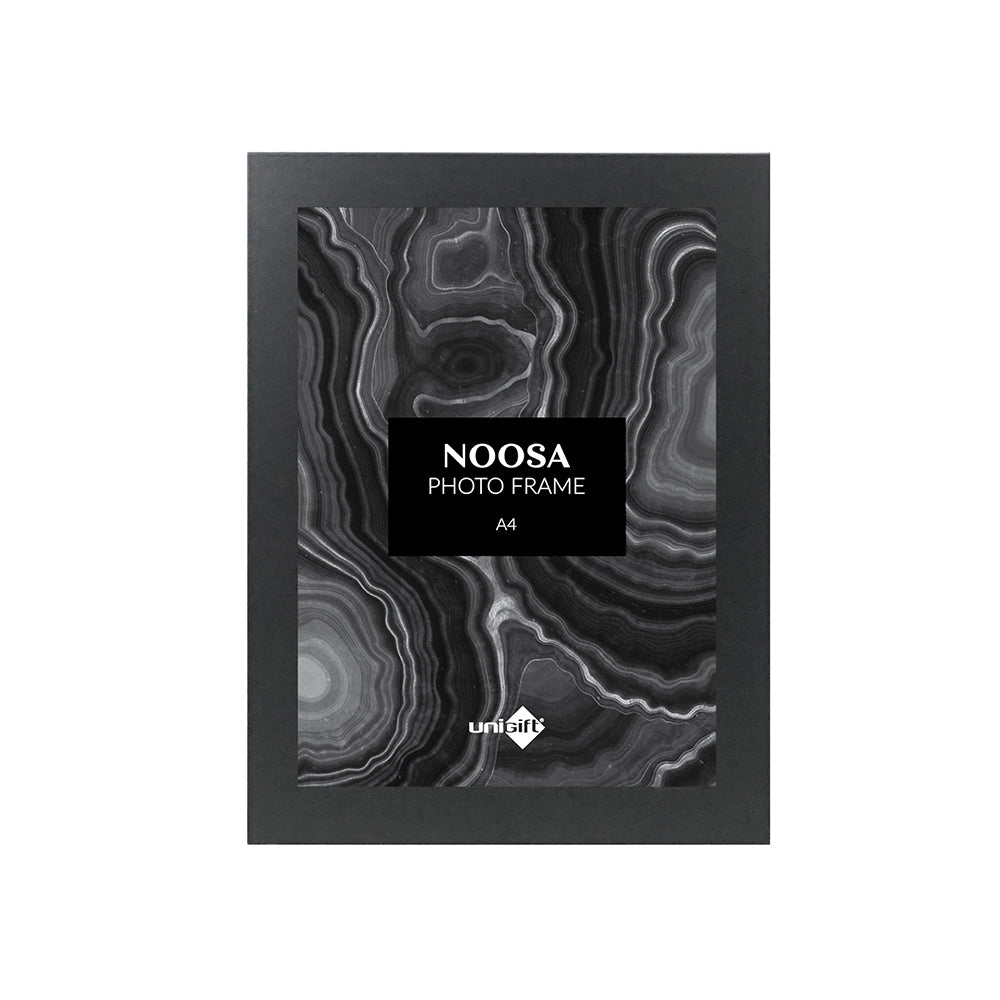 Unigift Noosa MDF/Glass A4 Picture/Photo Frame Wall Hanging Home Display — Black