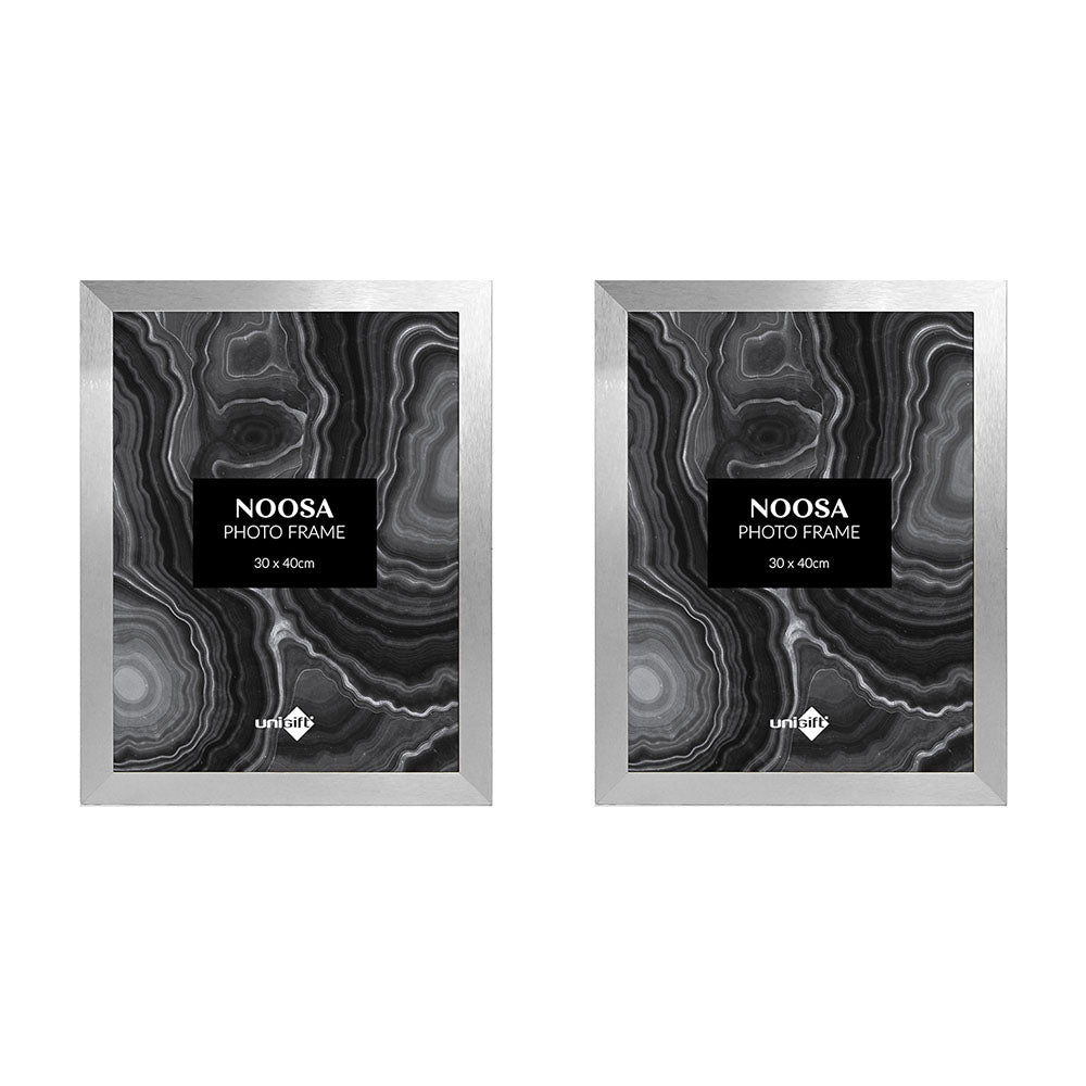 Unigift Noosa 30x40cm MDF/Glass Picture Frame - Silver (2 Pack)