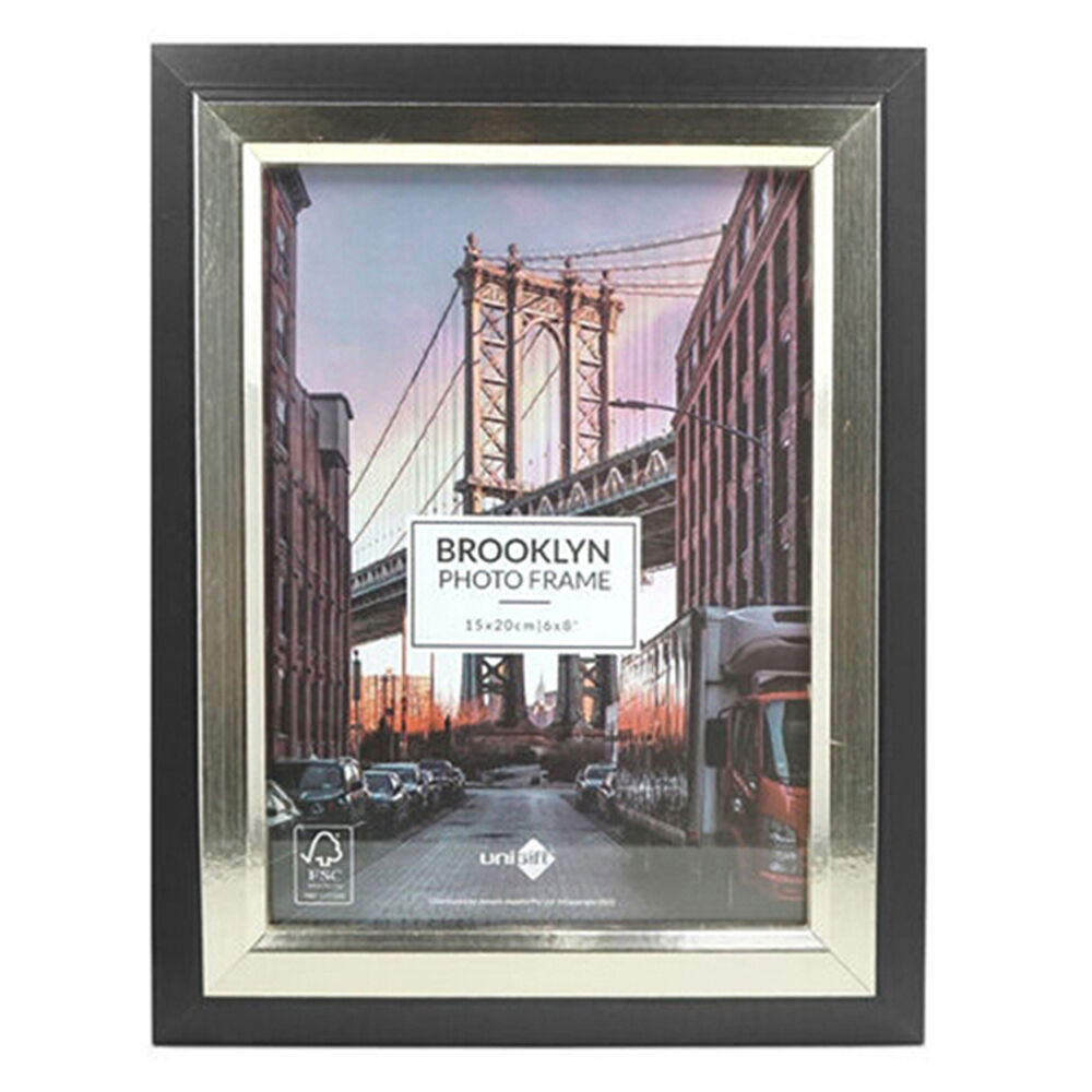 Unigift Brooklyn Wooden/Glass Picture Photo Frame 15x20cm Black/Gold (12 Pack) — image 2
