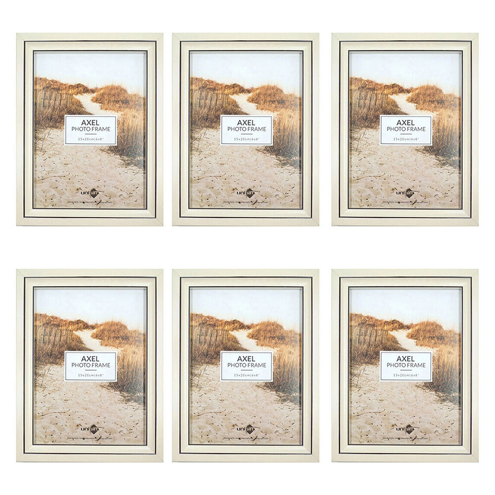 Unigift Axel Glass Home Decor Picture Photo Frame 15x20cm Ivory/Black (6 Pack)