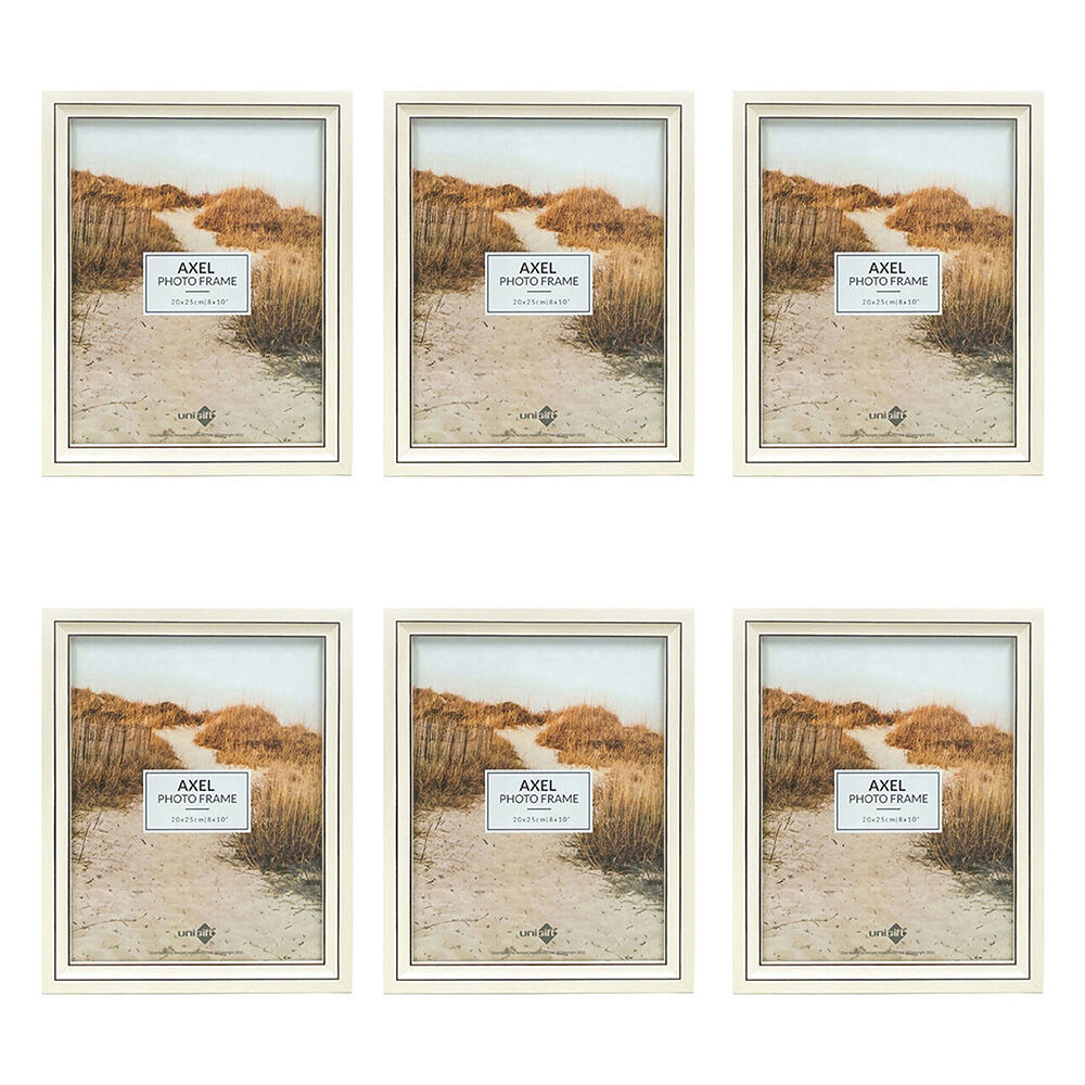 Unigift Axel Glass Home Decor Picture Photo Frame 20x25cm Ivory/Black (6 Pack)