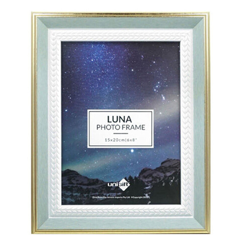 Unigift 15x20cm Green Luna Gold Trim Border Glass Picture Photo Frame