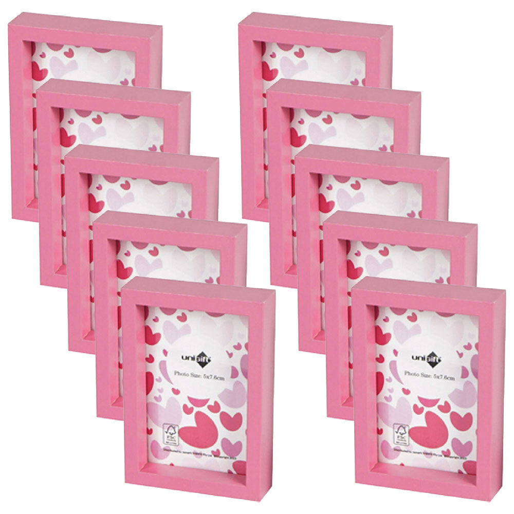 Unigift 5x7.6cm Acrylic Mini Photo Frame Coloured - Assorted (10 Pack)