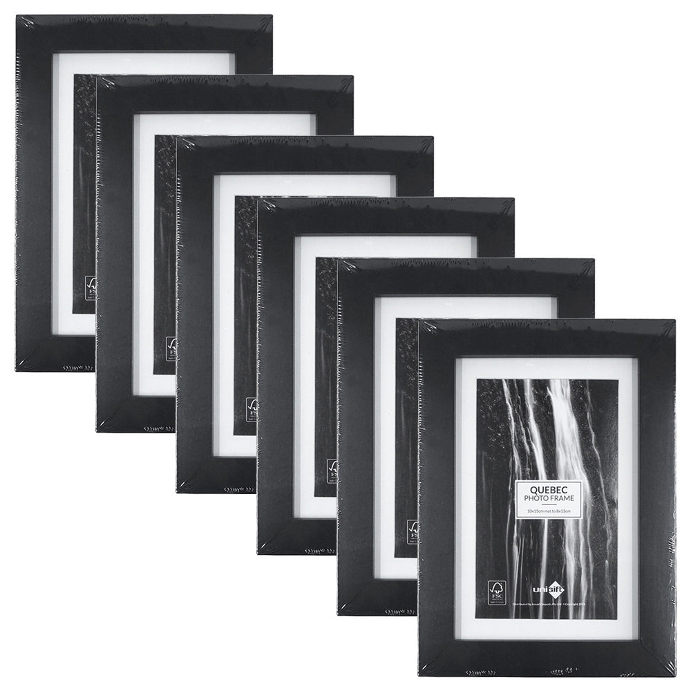 Unigift Quebec Matboard Photo Picture Frame Fits 10x15cm Images Assorted (6 Pack)