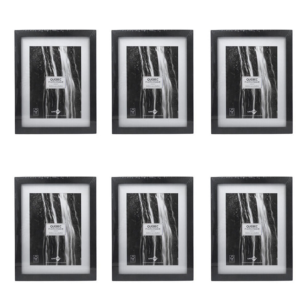 Unigift Quebec Matboard Wooden/Glass Photo Frame 20x25/15x20cm Assorted (6 Pack)
