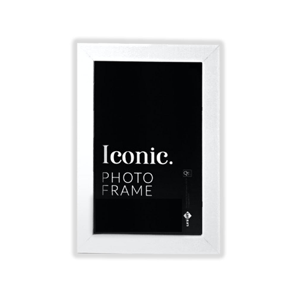 Unigift 15x20cm Iconic MDF Glass Photo Frame Picture Holder Home Decor White