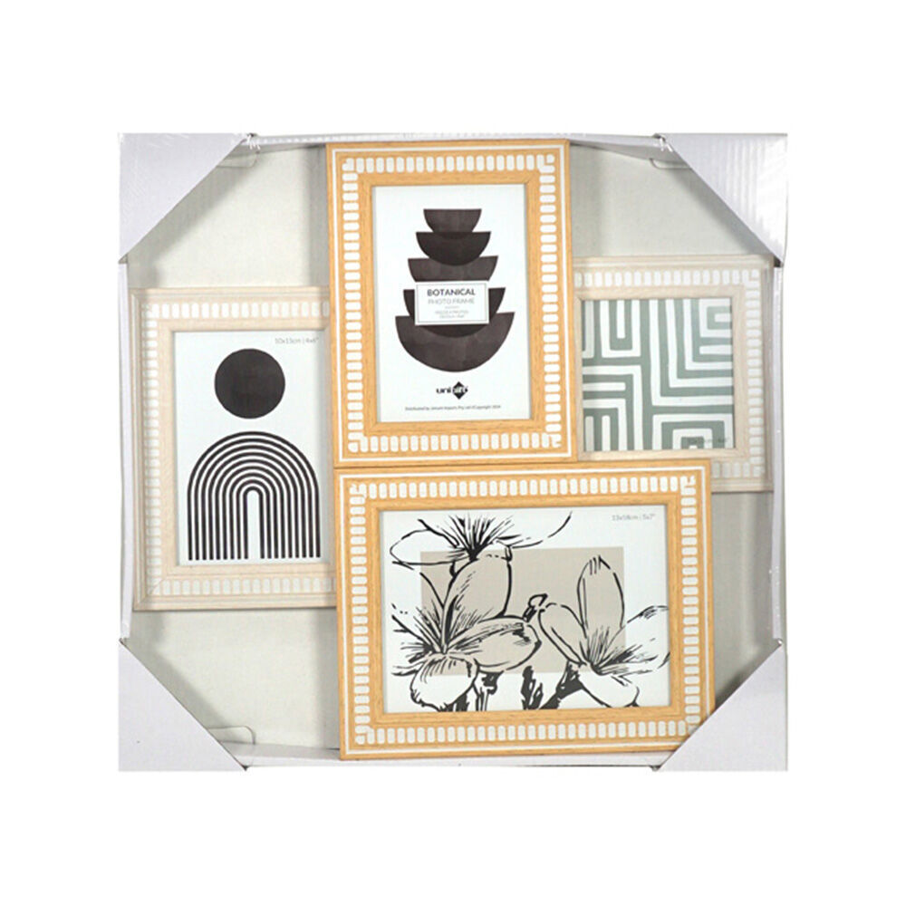 Unigift Botanical Collage 4-Openings Photo Frame Home Decor Picture Holder (4 Pack) — image 2