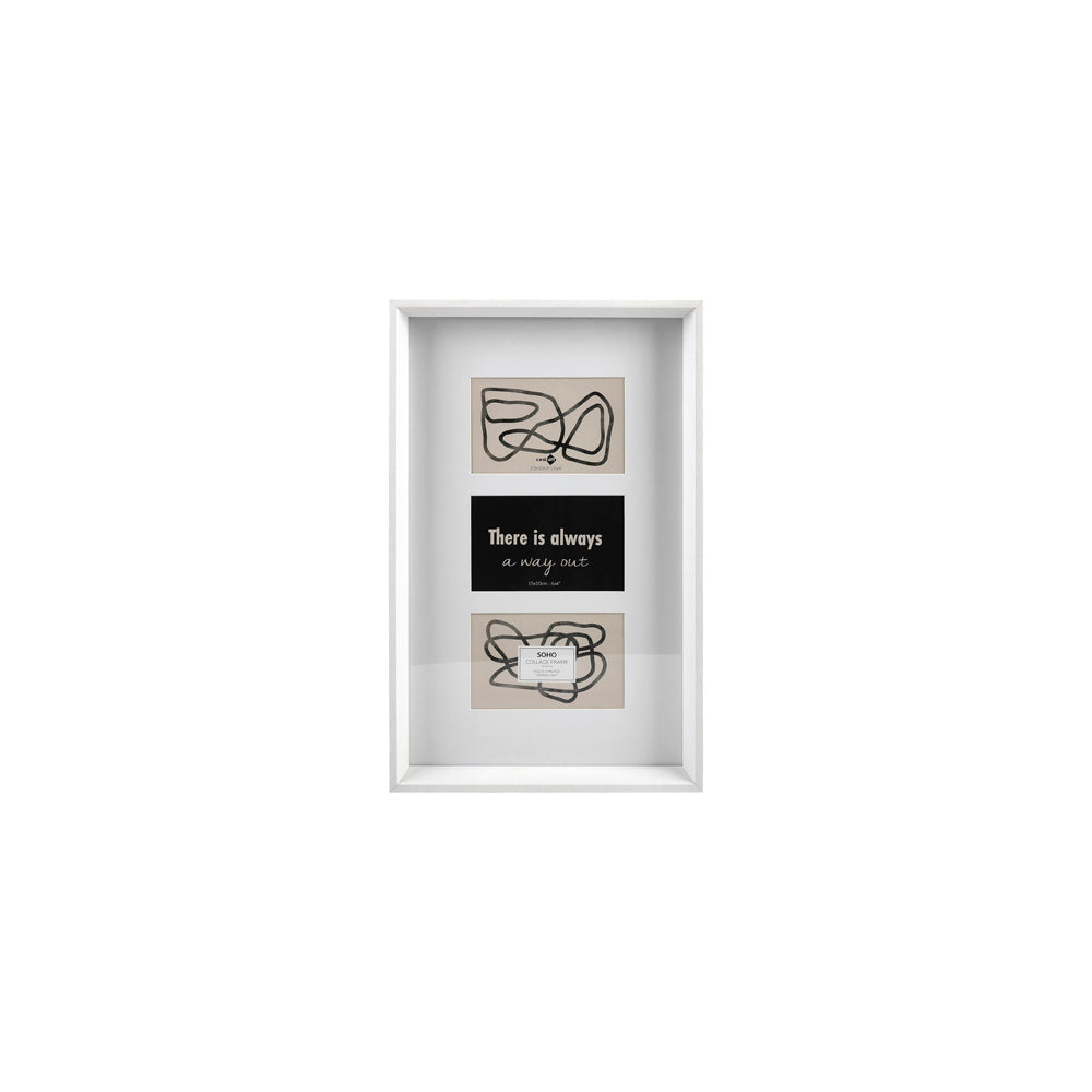 Unigift Soho 3-Open Collage Photo/Picture Frame Home Decor 10x15cm White (3 Pack)