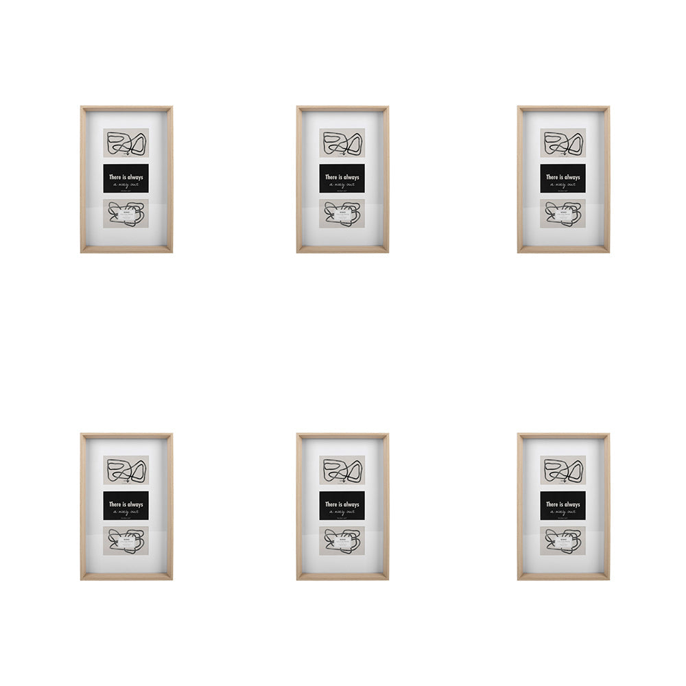 Unigift Soho 3-Open Collage Photo/Picture Frame Home Decor 10x15cm Natural (6 Pack)