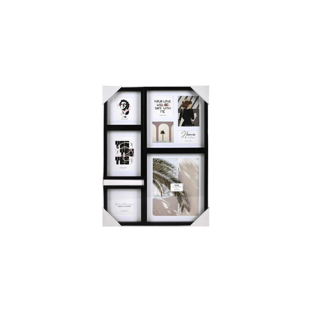 Unigift Mode 8-Openings Collage Photo/Picture Frame Home/Room Decor — Black