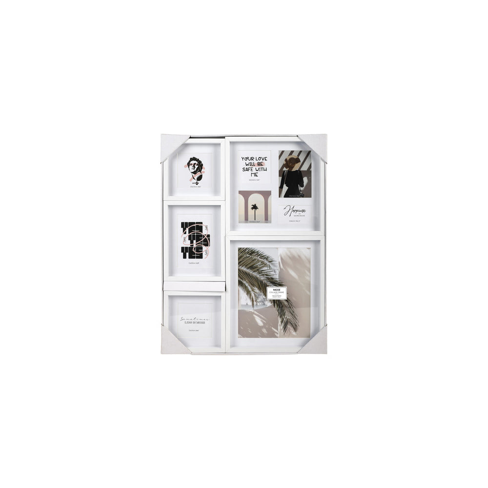 Unigift Mode 8-Openings Collage Photo/Picture Frame Home/Room Decor — White