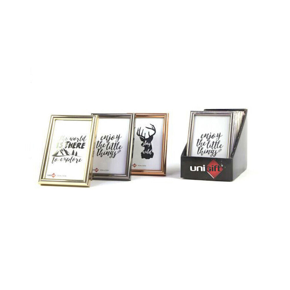 Unigift 10x15cm Metallic Wooden/Glass Picture Photo Frame Assorted — image 2