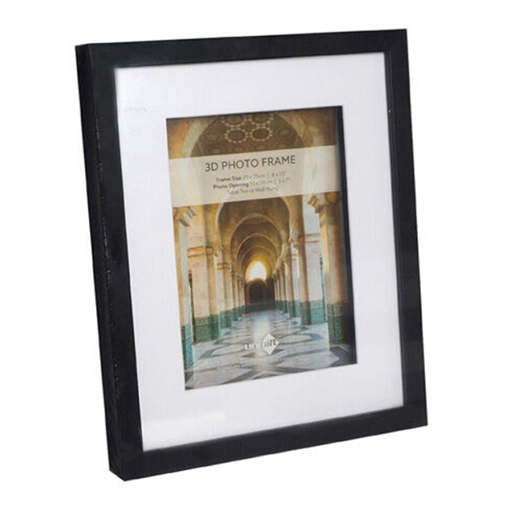 Unigift 20x25/13x18cm Black 3D Wooden/Glass Hanging Picture Photo Frame