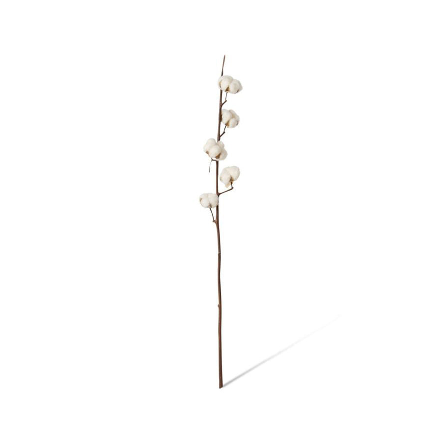 E Style 90cm Cotton Stem Plastic Artificial Faux Flower Decor White/Brown (3 Pack) — image 2